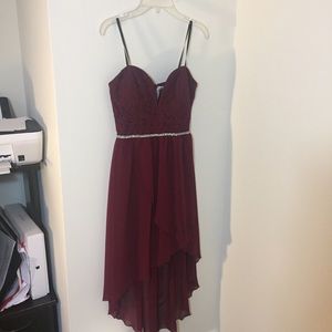 Maroon High Low Dress